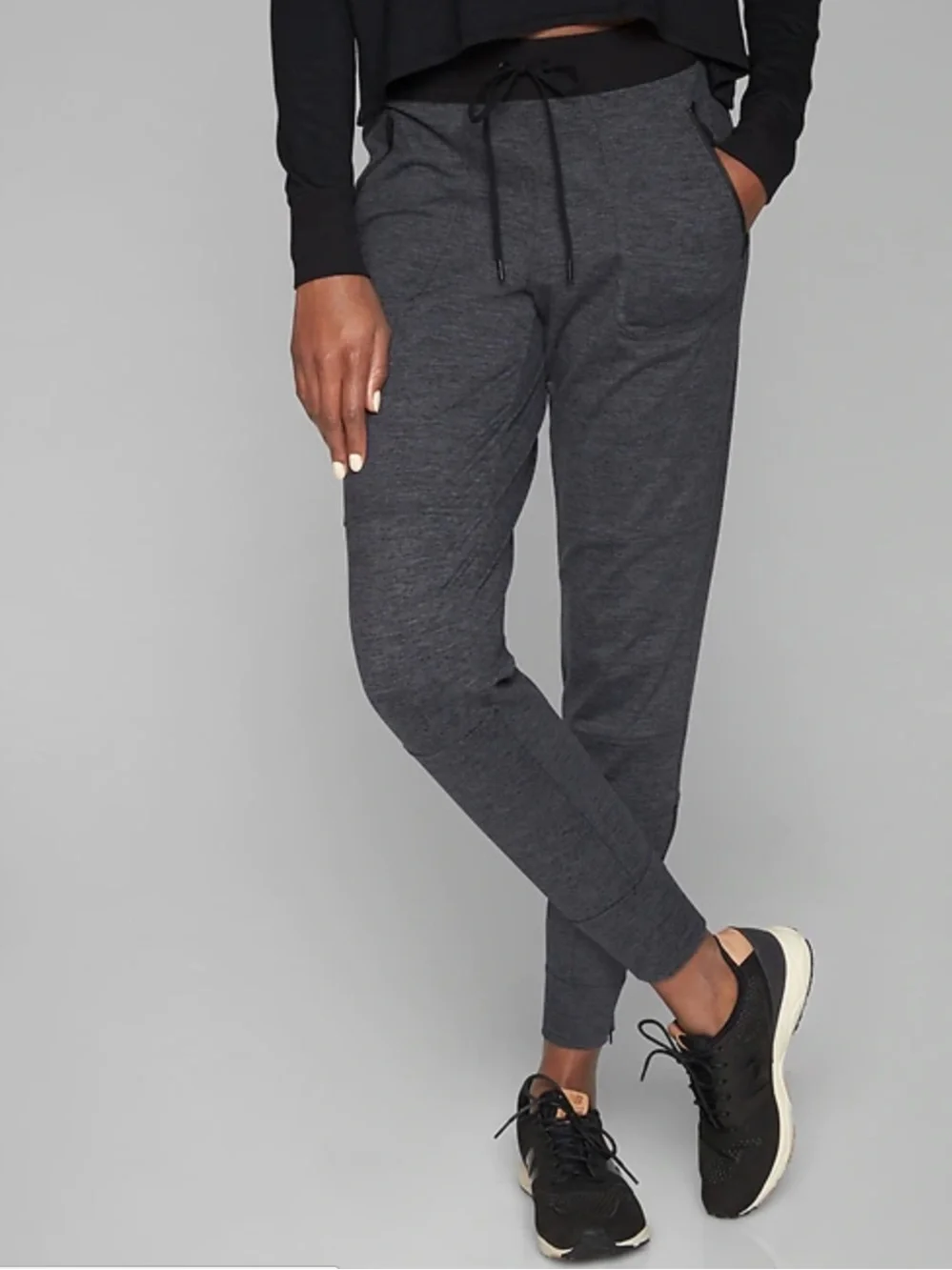 Athleta Grey Zipper Pocket Joggers Size XXS
